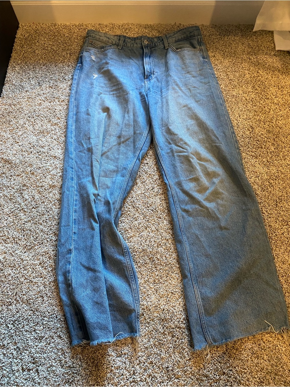 &denim Classic Women's Blue Denim Wide Leg Jeans - US 14